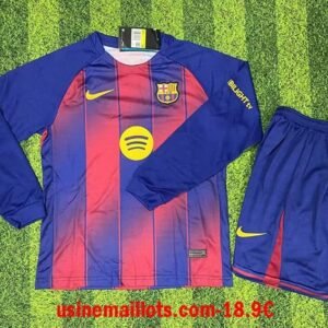 Maillot Enfant Barcelone Domicile Manches Longues 2025/2026