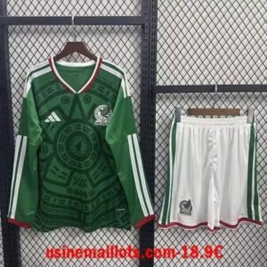 Maillot Enfant Manches Longues Mexique Domicile Coupe du Monde 2026