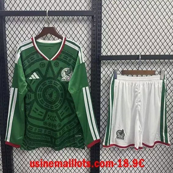 Maillot Enfant Manches Longues Mexique Domicile Coupe du Monde 2026
