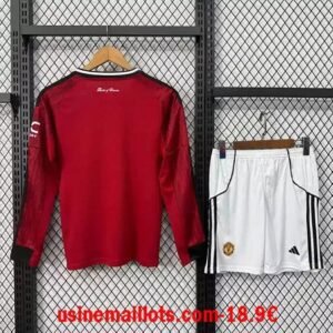 Alternative view of Maillot Enfant Manchester United Domicile Manches Longues 2025/2026