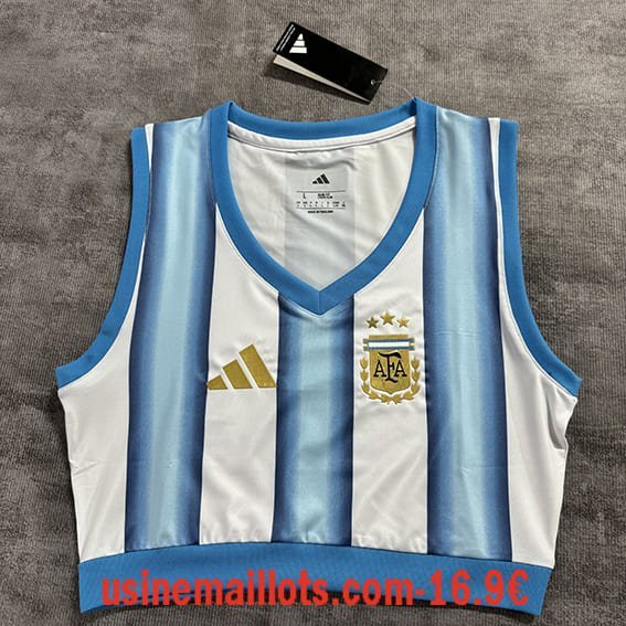 Maillot Femme Argentine Domicile Cropped Coupe du Monde 2026