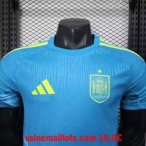 Alternative view of Maillot Match Gardien Espagne Coupe du Monde 2026 Bleu