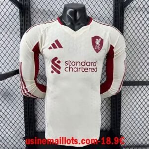 Maillot Match Liverpool Extérieur Manches Longues 2025/2026
