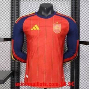Maillot Match Manches Longues Espagne Domicile Coupe du Monde 2026