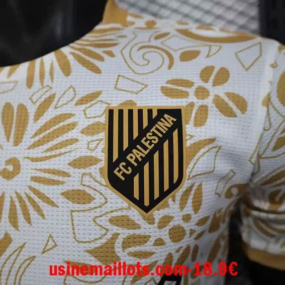 Maillot Match Spécial-édition Palestine 2025/26 Blanc Marron – Image 2