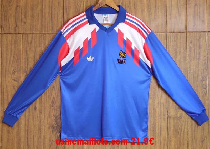 Maillot Rétro France Domicile Manches Longues 1988