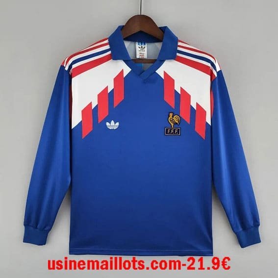 Maillot Rétro France Domicile Manches Longues 1990