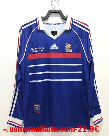 Maillot Rétro France Domicile Manches Longues 1998