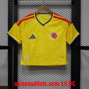 Maillot Femme Colombie Domicile Cropped Coupe du Monde 2026