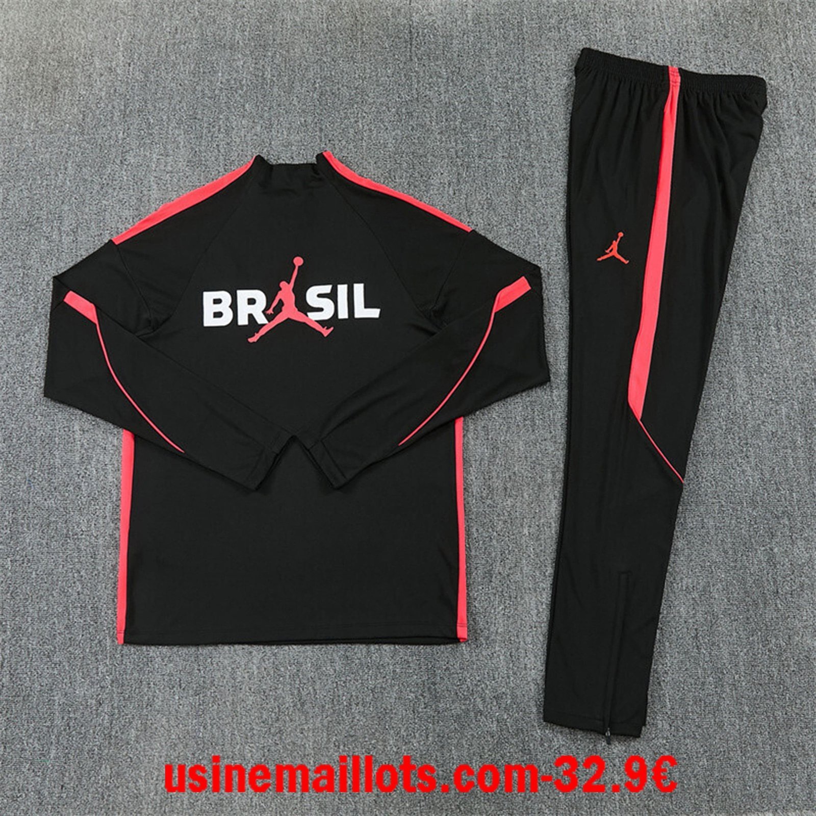 Survêtement Bresil 2026/2027 Noir Rouge – Image 2