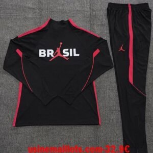 Alternative view of Survêtement Enfant Bresil 2026 Noir Rouge