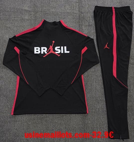 Survêtement Enfant Bresil 2026 Noir Rouge – Image 2