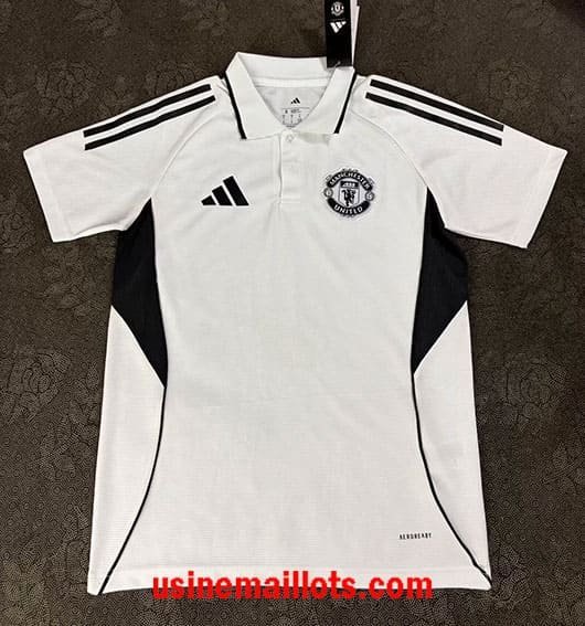 Maillot Training Manchester United 2026/2027 Blanc Noir