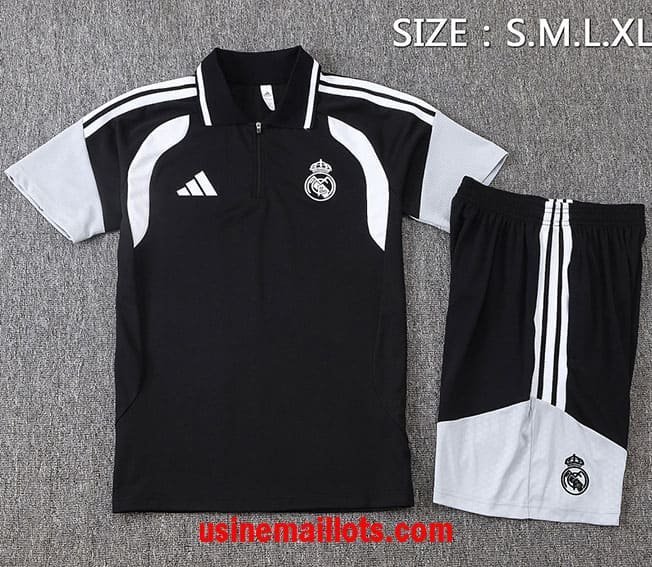 Ensemble Polo Real Madrid 2026/2027 Noir Blanc