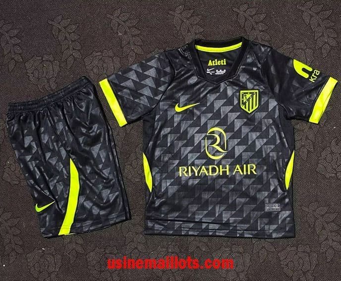 Maillot Enfant Atletico Madrid Extérieur 2026/2027 Noir Jaune
