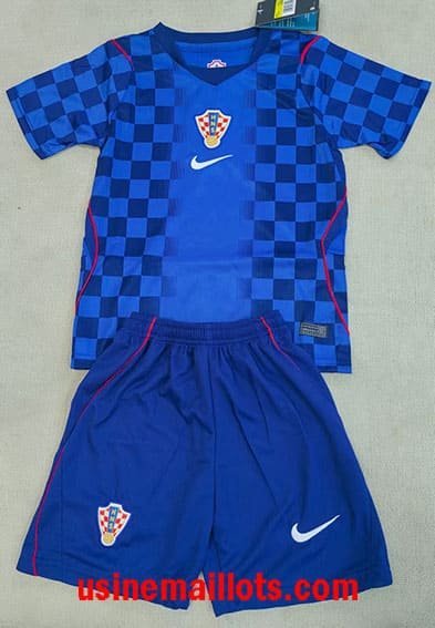 Maillot Enfant Croatie Extérieur Coupe du Monde 2026 Bleu