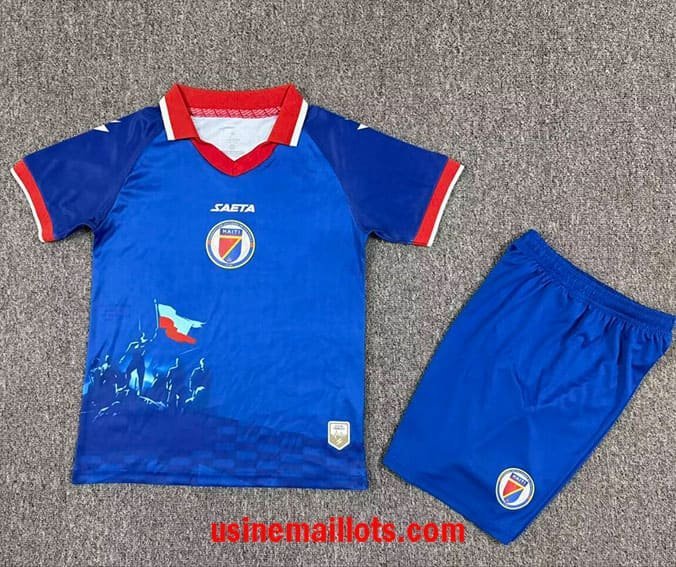 Maillot Enfant Haiti Domicile Coupe du Monde 2026 Bleu