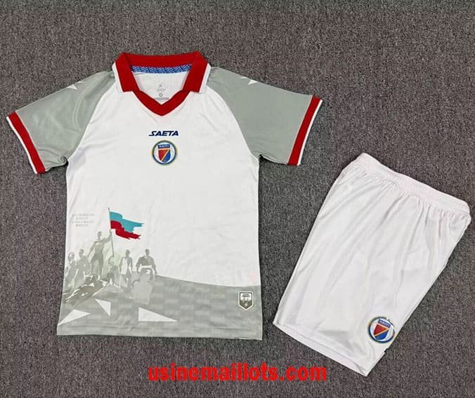 Maillot Enfant Haiti Extérieur Coupe du Monde 2026 Blanc Gris