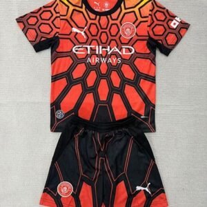 Maillot Enfant Manchester City Gardien 2026/2027 Noir Orange