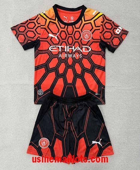 Maillot Enfant Manchester City Gardien 2026/2027 Noir Orange