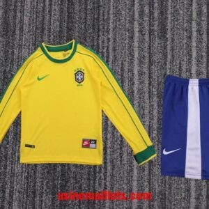 Maillot Enfant Rétro Bresil Domicile Manches Longues 1998