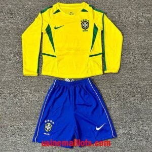 Maillot Enfant Rétro Bresil Domicile Manches Longues 2002