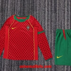 Maillot Enfant Rétro Portugal Domicile Manches Longues 2004