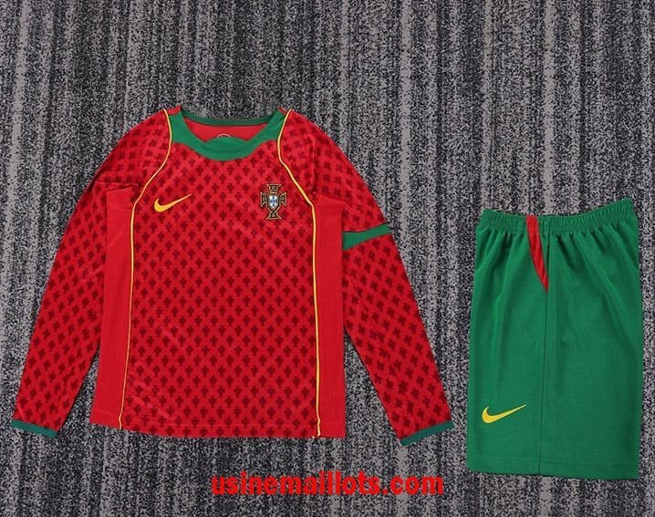 Maillot Enfant Rétro Portugal Domicile Manches Longues 2004