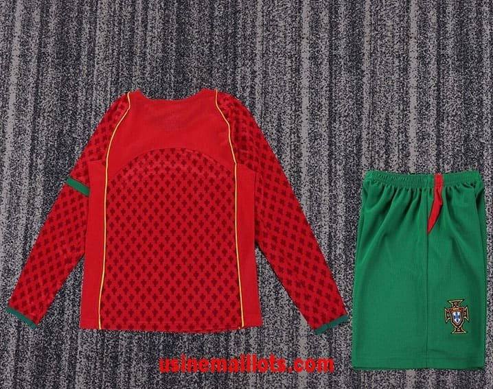 Maillot Enfant Rétro Portugal Domicile Manches Longues 2004 – Image 2