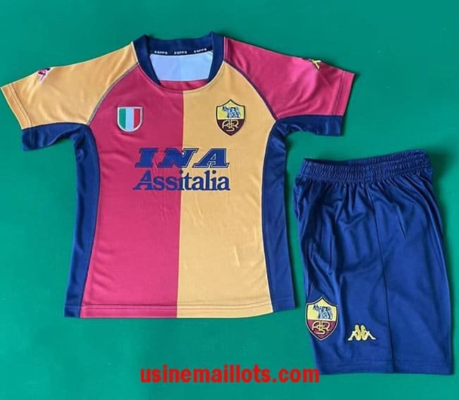 Maillot Enfant Rétro Roma Champions League Domicile 2001/2002