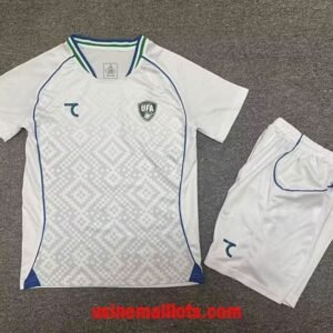 Maillot Enfant Uzbekistan Extérieur Coupe du Monde 2026 Blanc