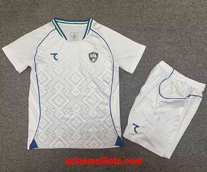 Maillot Enfant Uzbekistan Extérieur Coupe du Monde 2026 Blanc