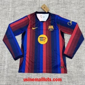 Maillot FC Barcelone Domicile Manches Longues 2026/2027 Rouge Bleu