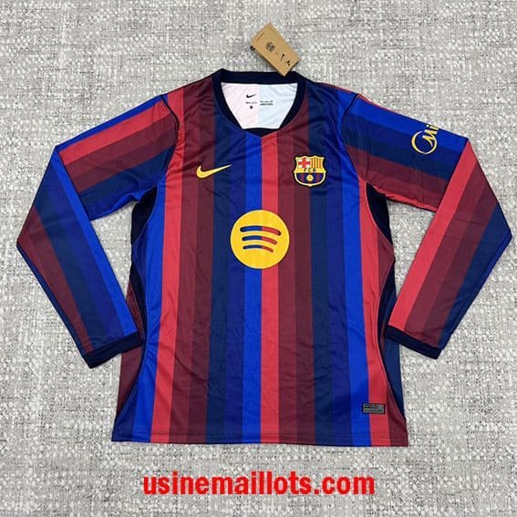 Maillot FC Barcelone Domicile Manches Longues 2026/2027 Rouge Bleu