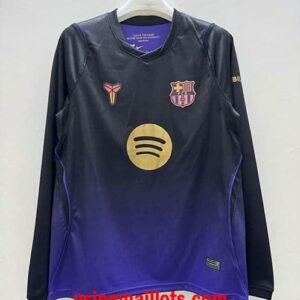 Maillot FC Barcelone Extérieur Manches Longues 2026/2027 Noir Bleu