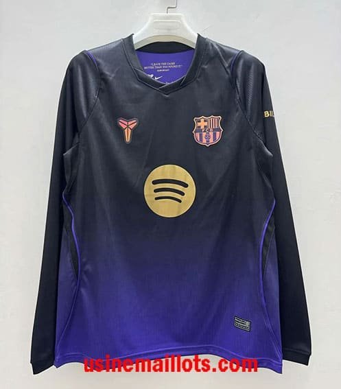 Maillot FC Barcelone Extérieur Manches Longues 2026/2027 Noir Bleu