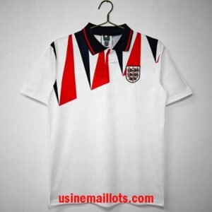 Maillot Rétro Angleterre 1990 Blanc Rouge Bleu