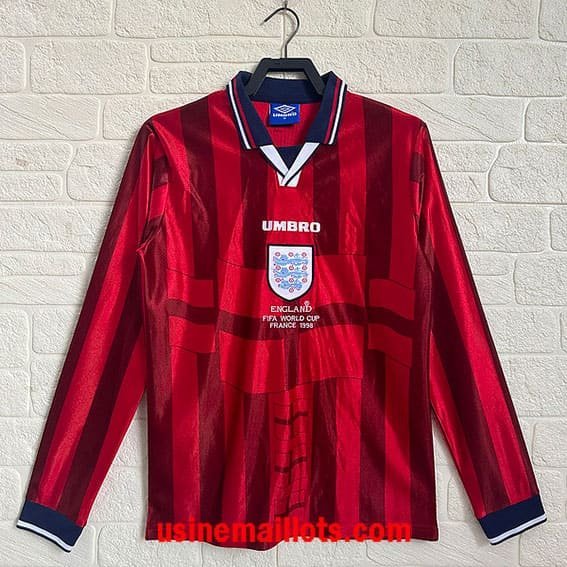 Maillot Rétro Angleterre Extérieur Manches Longues 1998