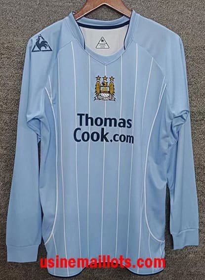 Maillot Rétro Manchester City Domicile Manches Longues 2007/2008