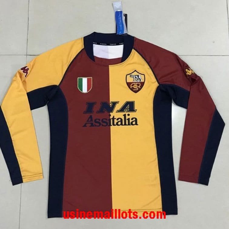 Maillot Rétro Roma Champions League Domicile Manches Longues 2001/2002