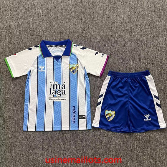 Maillot Enfant Malaga Domicile 2026/2027 Blanc Bleu