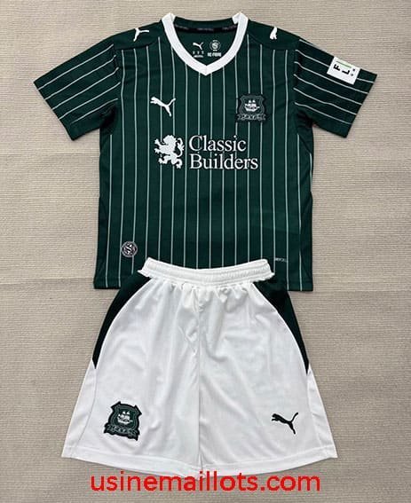Maillot Enfant Plymouth Argyle Domicile 2026/2027 Vert Blanc