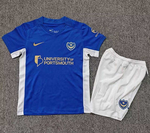 Maillot Enfant Portsmouth Domicile 2026/2027 Bleu Blanc