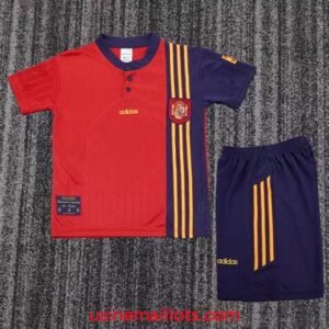 Maillot Enfant Rétro Espagne Domicile 1996 Rouge Bleu