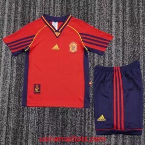 Maillot Enfant Rétro Espagne Domicile 1998 Rouge Bleu