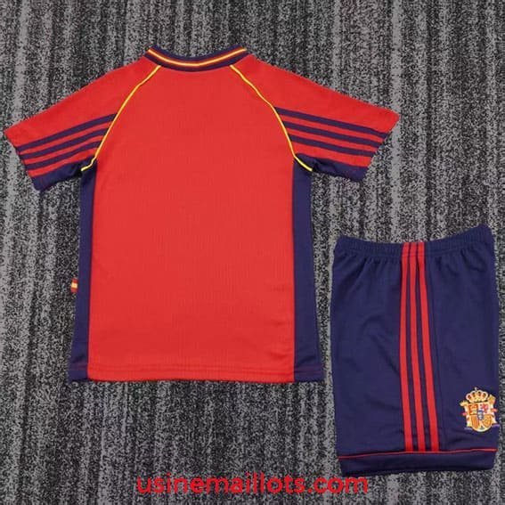 Maillot Enfant Rétro Espagne Domicile 1998 Rouge Bleu – Image 2
