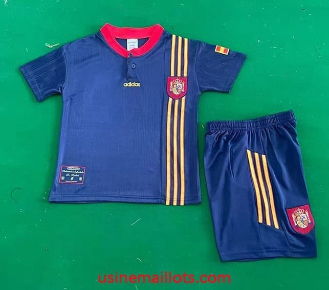 Maillot Enfant Rétro Espagne Extérieur 1996 Bleu