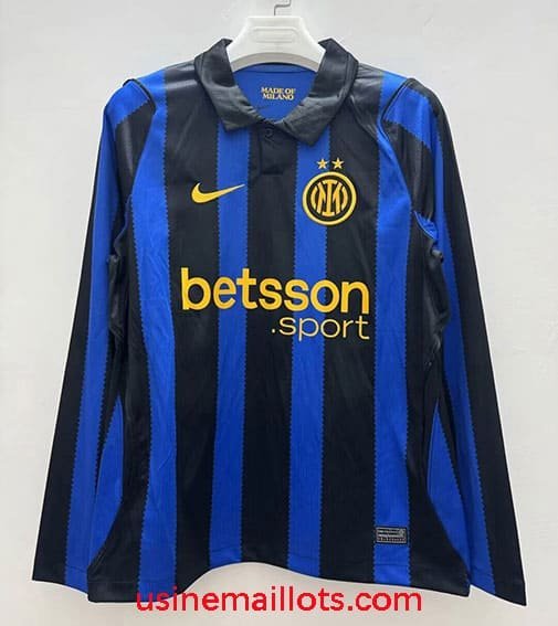 Maillot Inter Milan Domicile Manches Longues 2026/2027 Noir Bleu