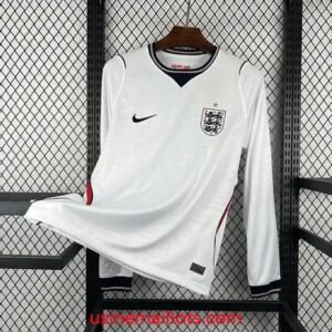 Maillot Manches Longues Angleterre Domicile Coupe du Monde 2026 Blanc