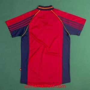 Alternative view of Maillot Rétro Espagne Domicile 1998 Rouge Bleu